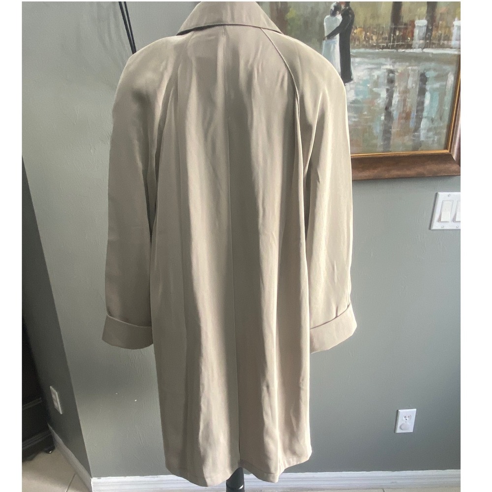 Julia Klein Khaki Tan Double Breasted Trench Coat Jacket Womens Size 8 Russia - Picture 5 of 7